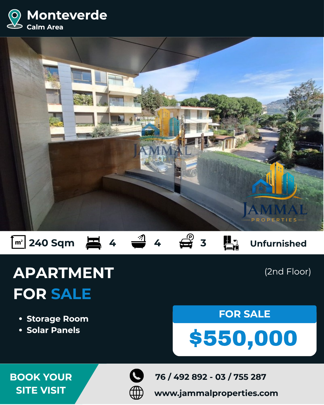 Great Opportunity To Own A Spacious Apartment In A Calm And Prestigious Neighborhood Of Monteverde (240 SQM)