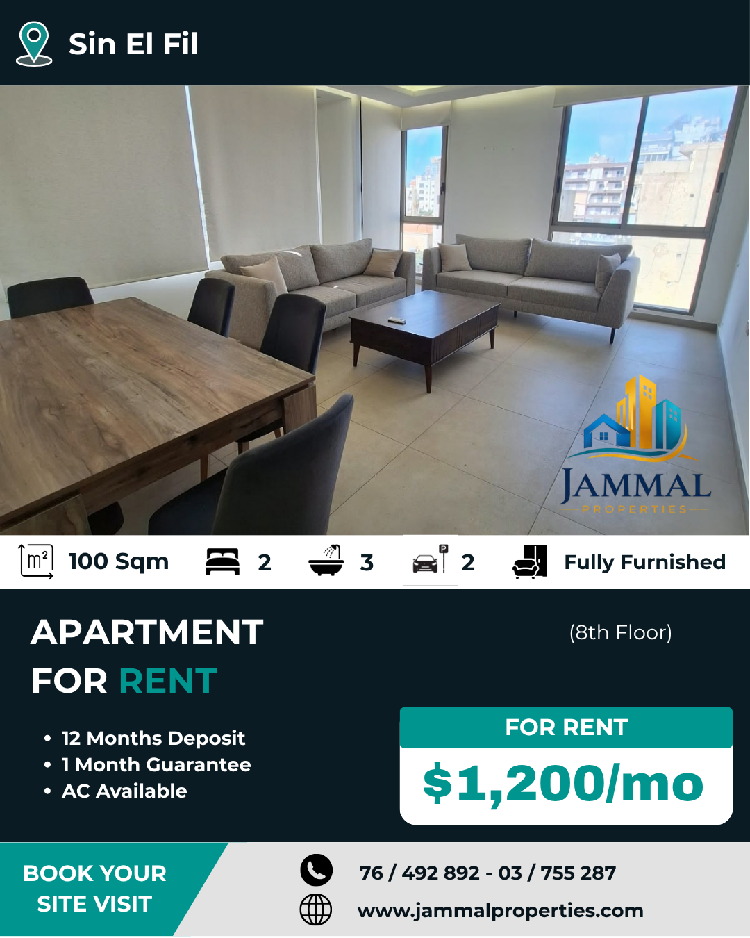 Cozy Apartment (100 SQM), Located In A Prime Location, 10 Minutes Away From Beirut, Fully Furnished And Ready To Move In