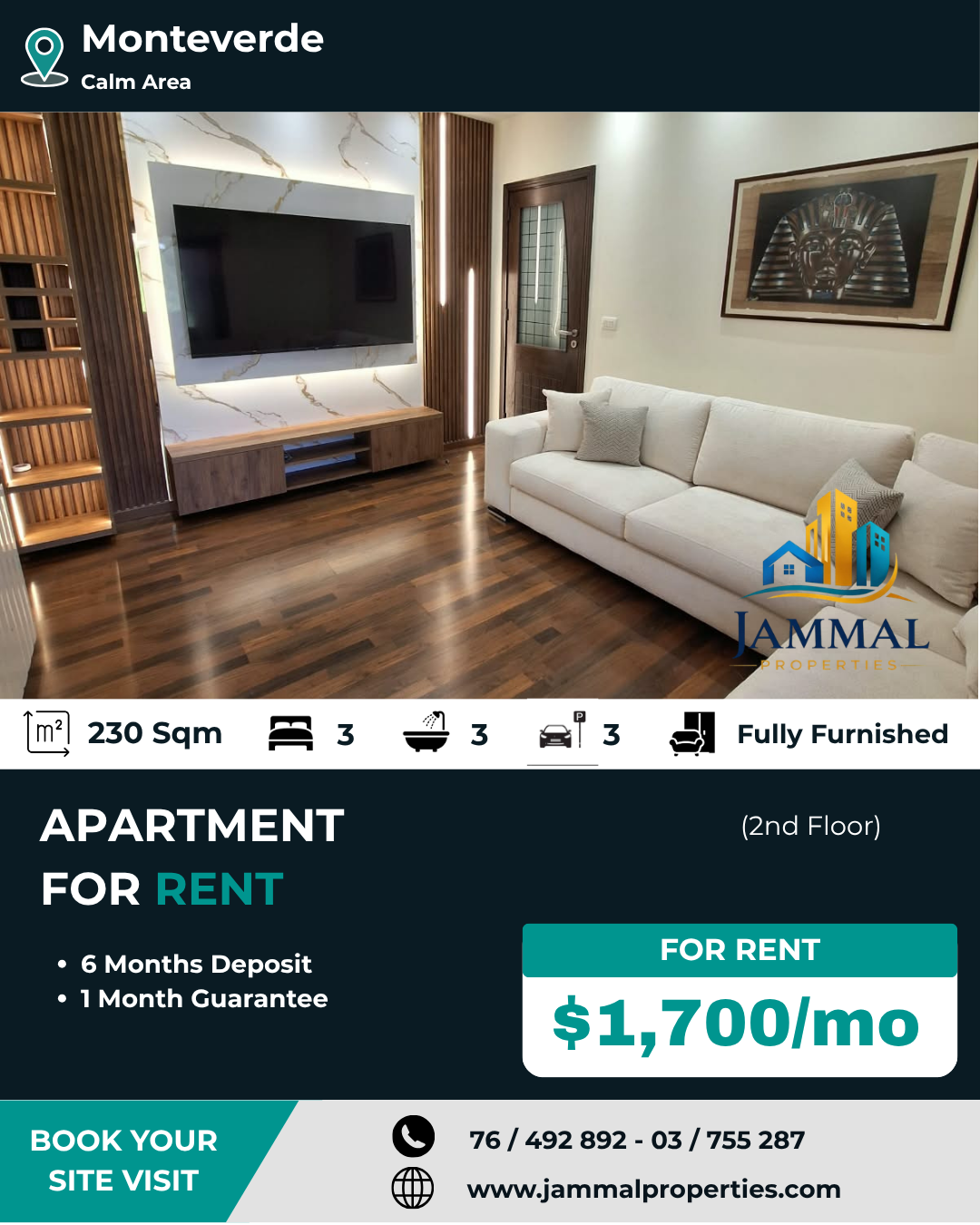 A Well Maintained Apartment, located in a calm area in monteverde, Ready to move in