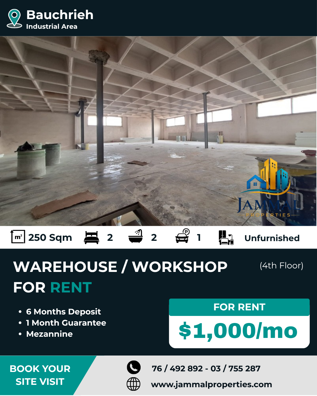 Warehouse/Workshop With Industrial External Elevator(250 SQM)