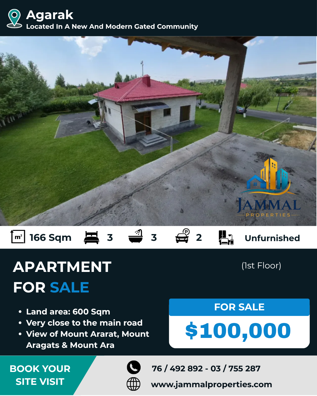 Two story stone house in Agarak, 166 sqm, on a 600 sqm land, 3+ bathrooms