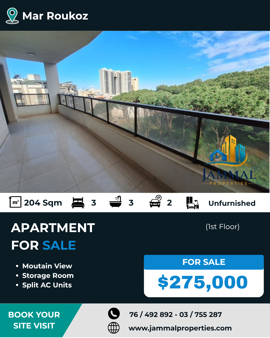 A Well-Distributed Apartment Offering Comfortable Living Spaces, Ideal For Families Seeking A Spacious Home In Mar Roukoz (204 SQM)