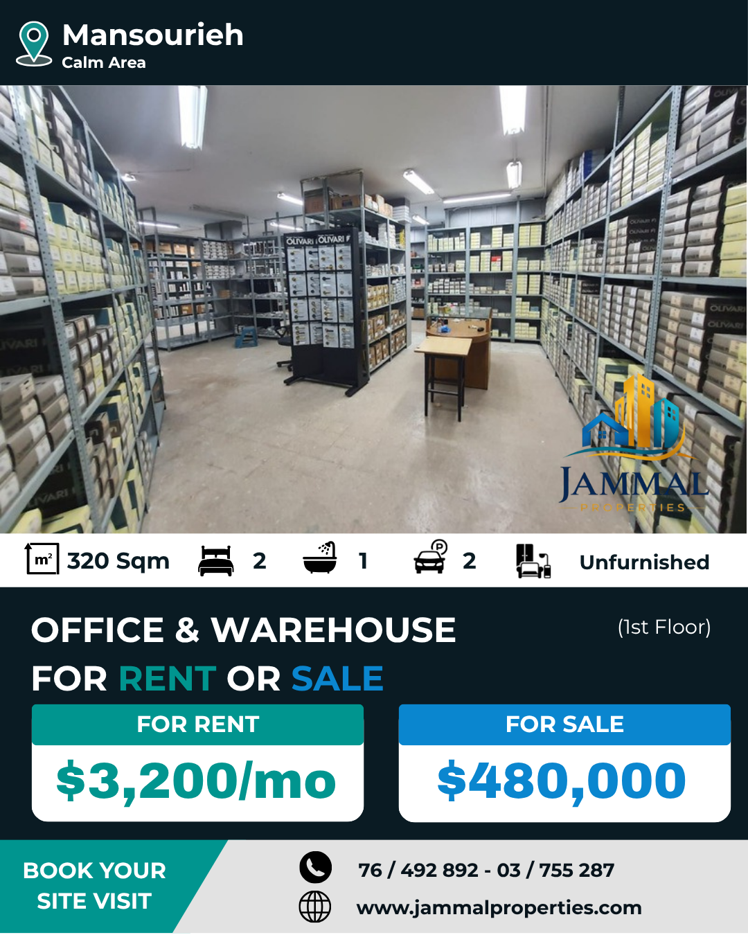 Warehouse With 2 Offices, Ready To Use For Your Business (320 SQM)