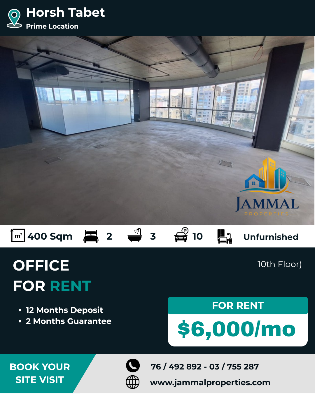 Premium Open Space Layout, 2 Executive Offices, Fully Equipped With Panoramic View (400 SQM)