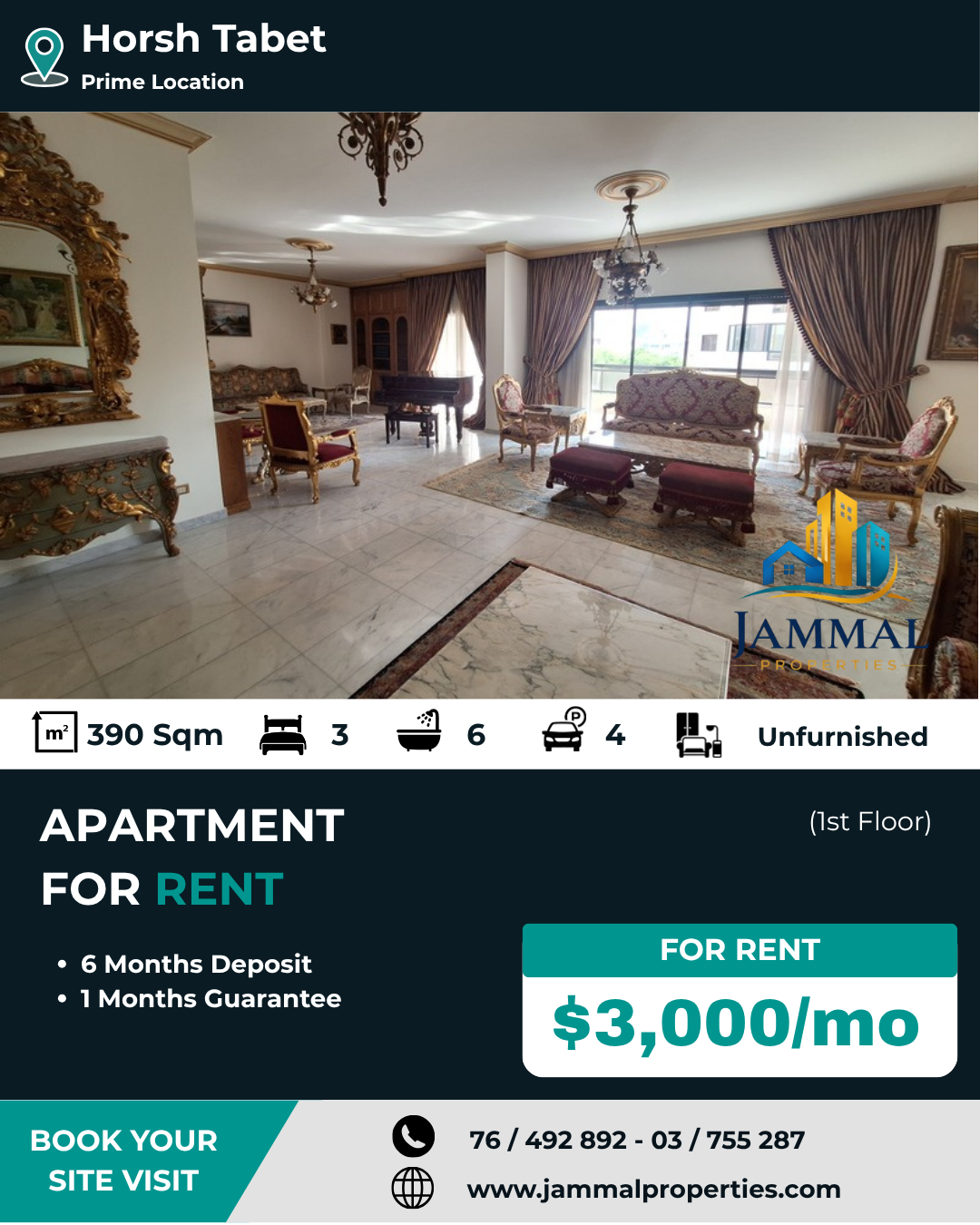 A Spacious And Elegant Apartment Offering Comfort, Functionality And Refined Living In A Prime Location Of Horsh Tabet (390 SQM)