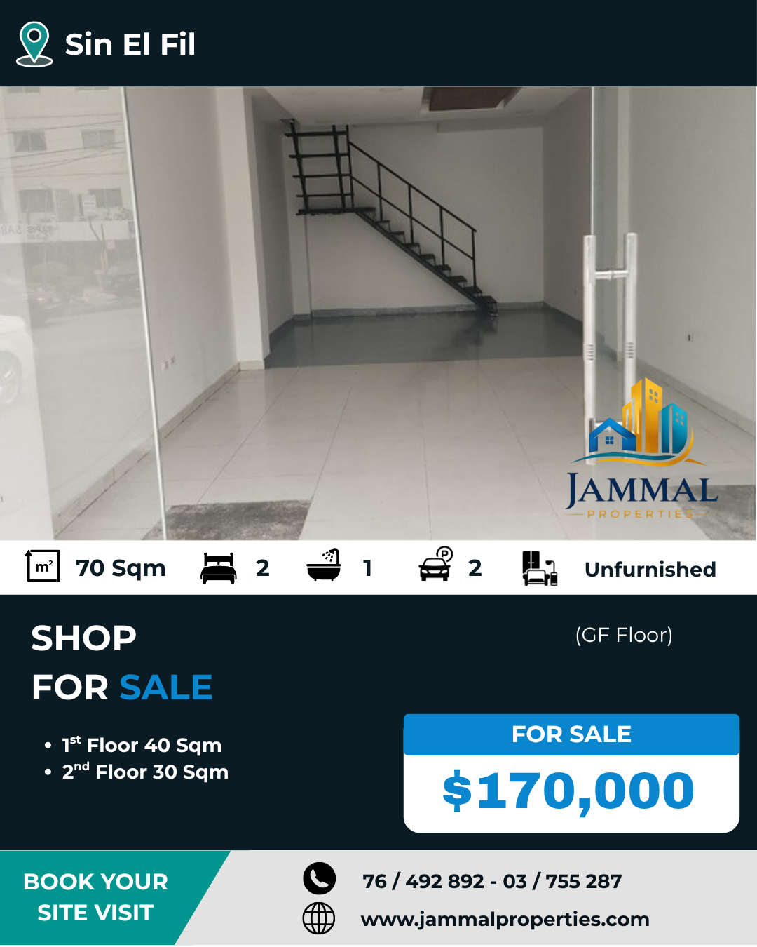 Main Road 2 Floors Shop (70 SQM)