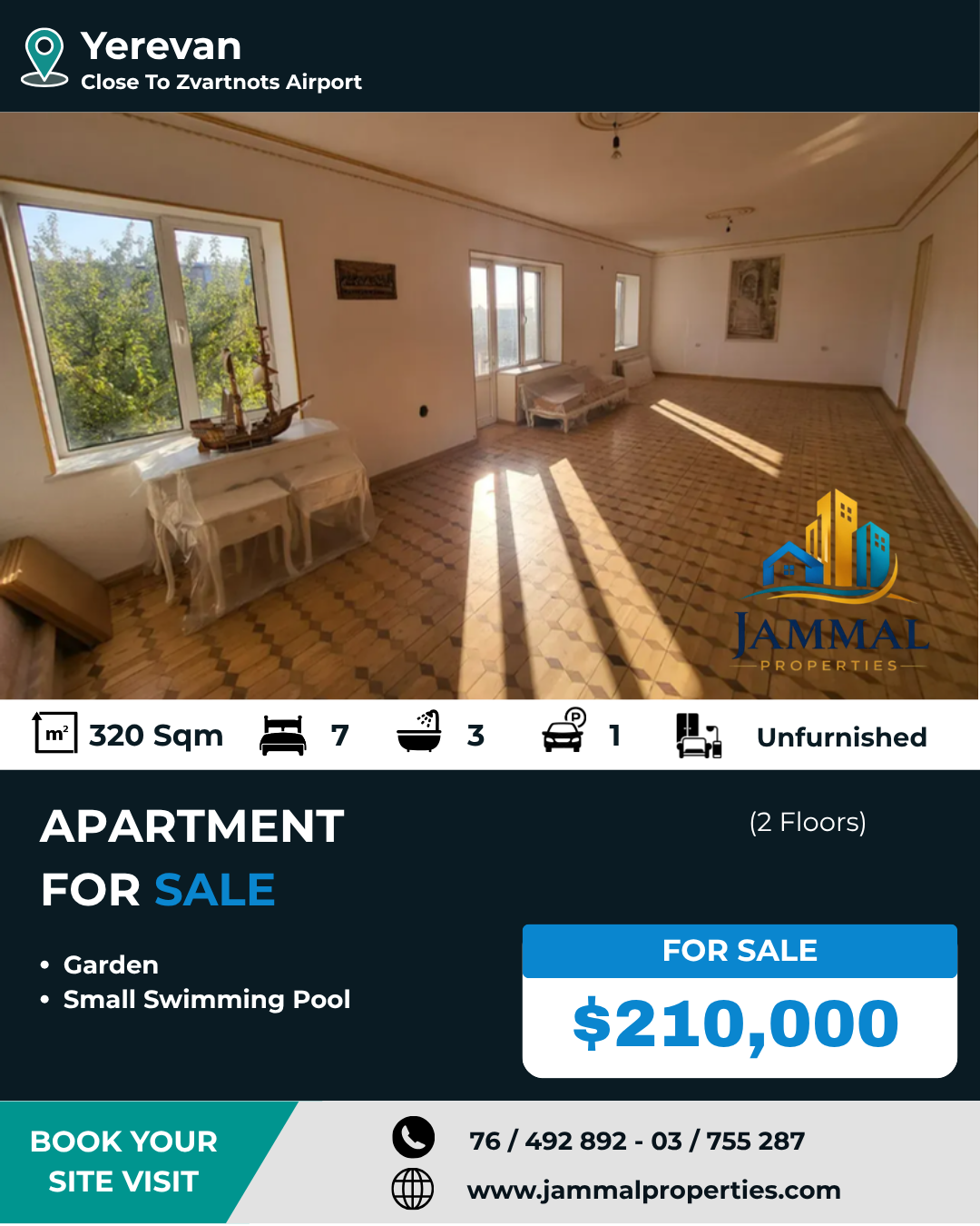 Two story stone house on Yerevanyan Street in Parakar, 320 sq.m., on a 630 sq.m. land, 3+ bathrooms