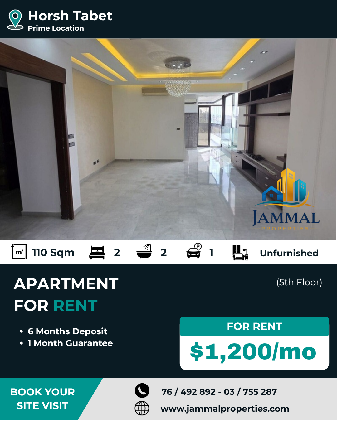 2 Bedrooms Decorated Apartment Ready To Move In (110 SQM)