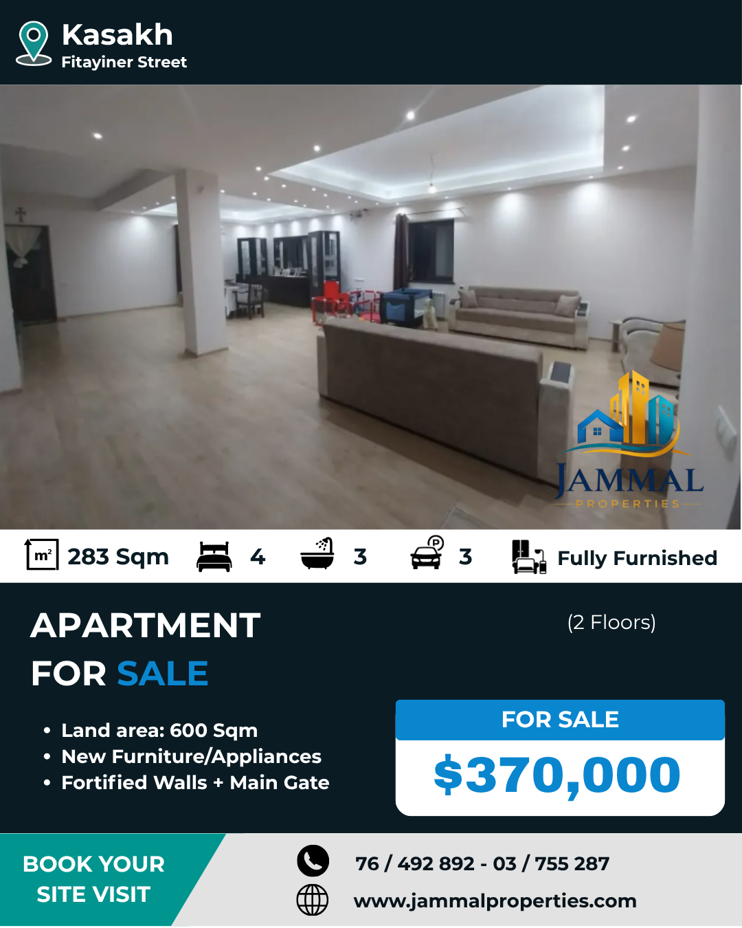 Two story stone house on Fitayiner Street in Kasakh, 283 sqm, on a 600 sqm land, 3+ bathrooms