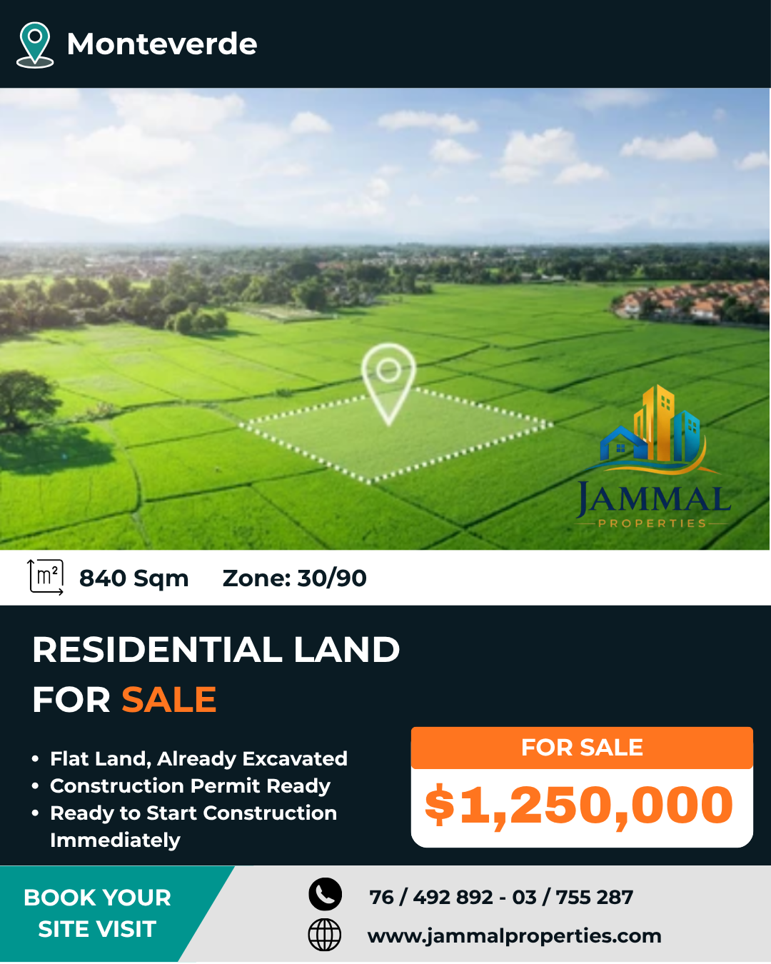 A prime located Flat land, available in Monteverde. Ready for construction.